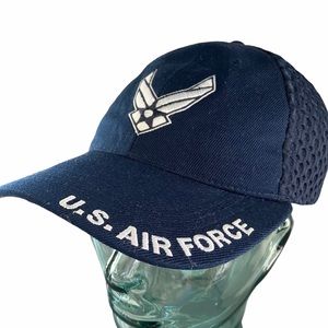 US Air Force Baseball Hat Cap Navy Blue One Size Eagle Crest Athleisure Military